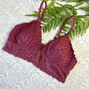 Aerie Floral Lace Adjustable Straps Bralette